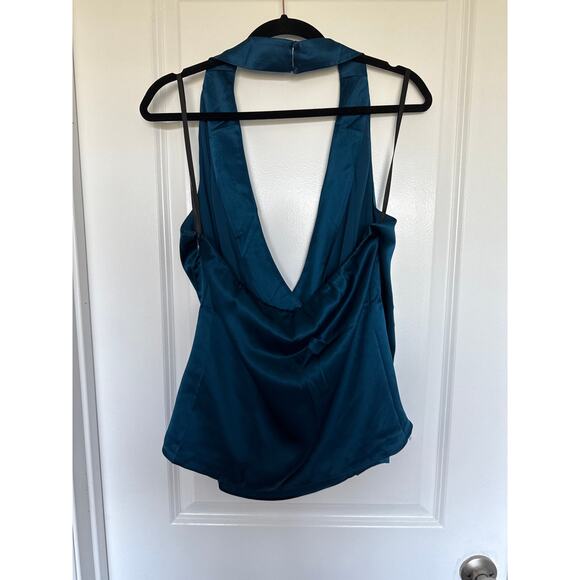 NWT Ann Taylor Studio Collection Silk Surplice Halter Top, L - Picture 4 of 7